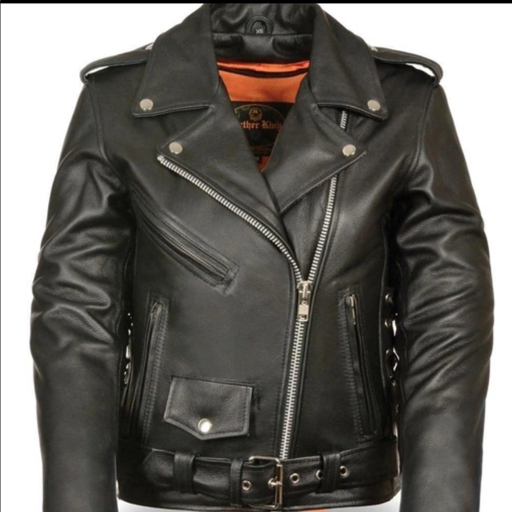 Motorcycle style leather jacket
